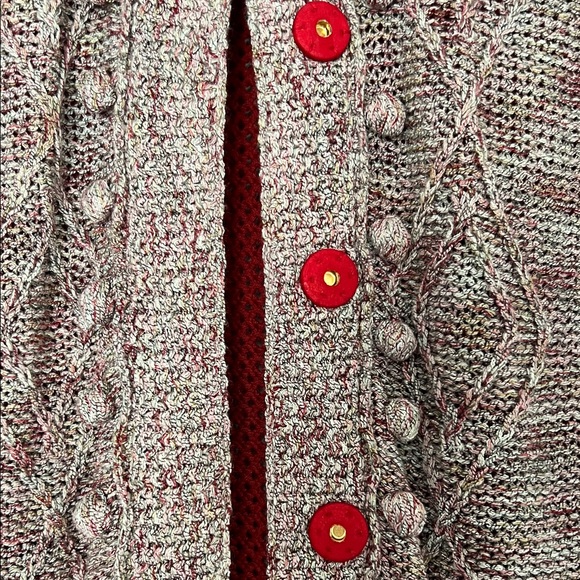 Tory Burch Black and Marled Red Cardigan - Picture 3 of 4